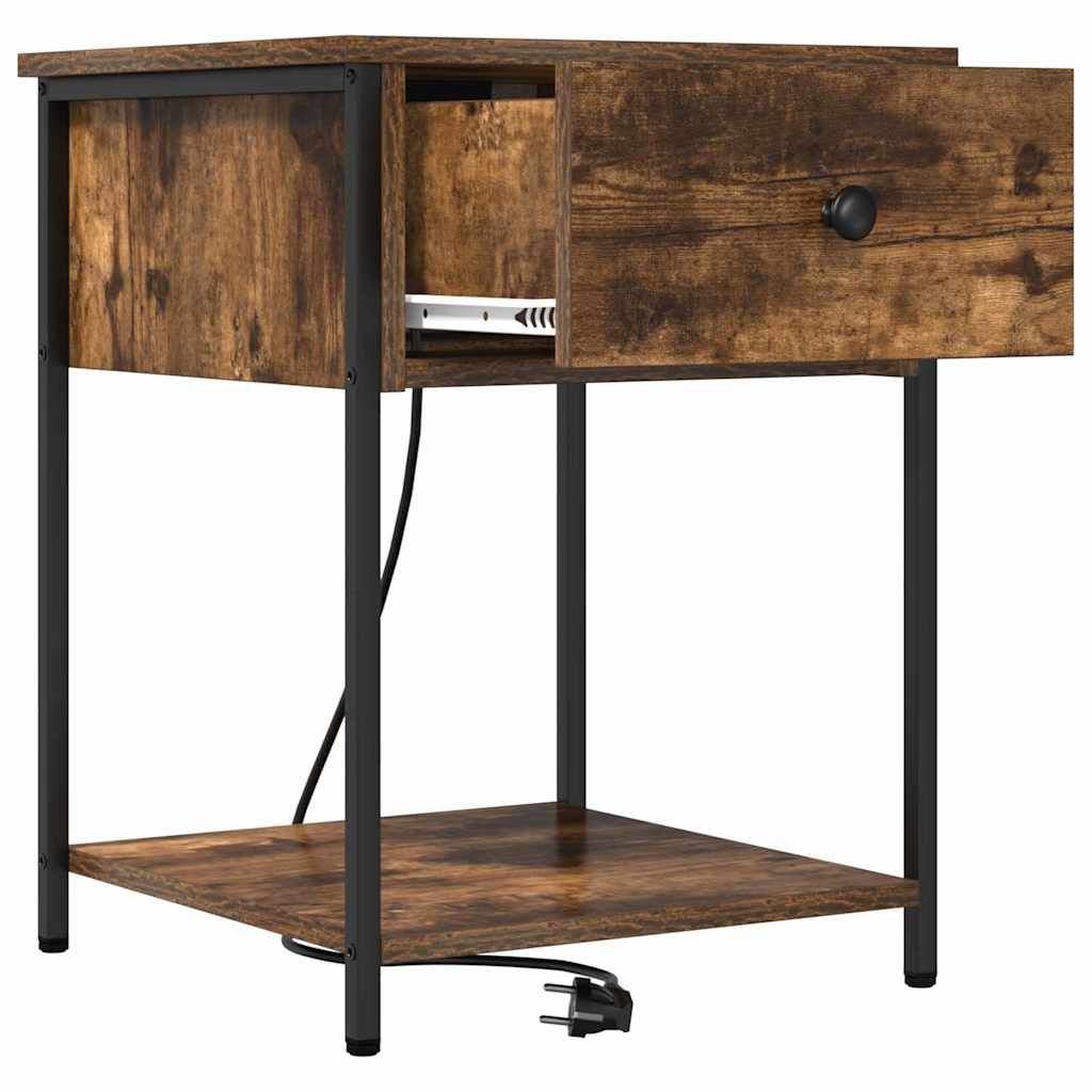 Cabinet de chevet Chêne fumé 42 x 41 x 56 cm Bois d'ingénierie