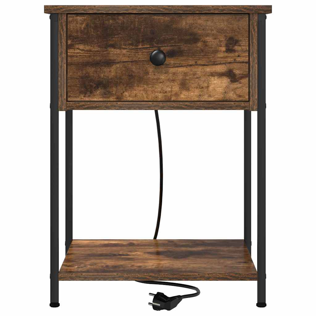 Cabinet de chevet Chêne fumé 42 x 41 x 56 cm Bois d'ingénierie