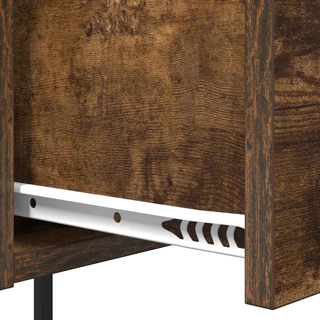 Cabinet de chevet avec tiroir 2 pcs Chêne fumé 42 x 41 x 56 cm