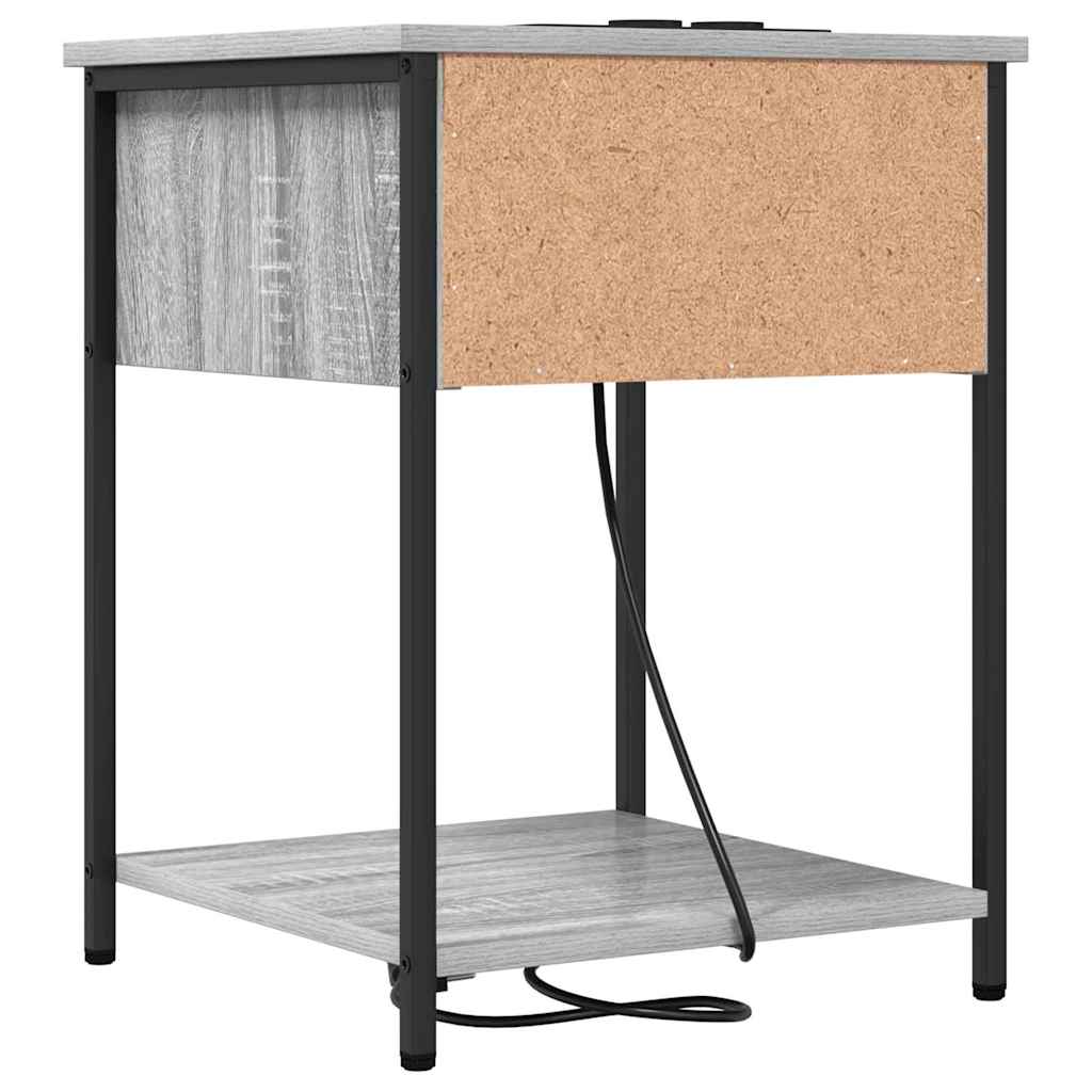 Cabinet de chevet avec tiroir 2 pcs Sonoma gris 42 x 41 x 56 cm