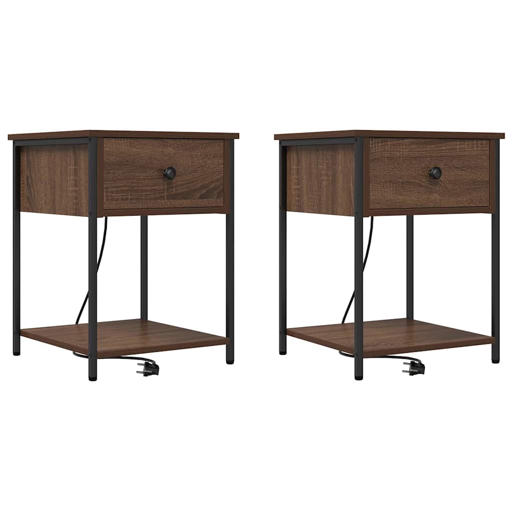 Cabinet de chevet 2 pcs Chêne marron 42 x 41 x 56 cm