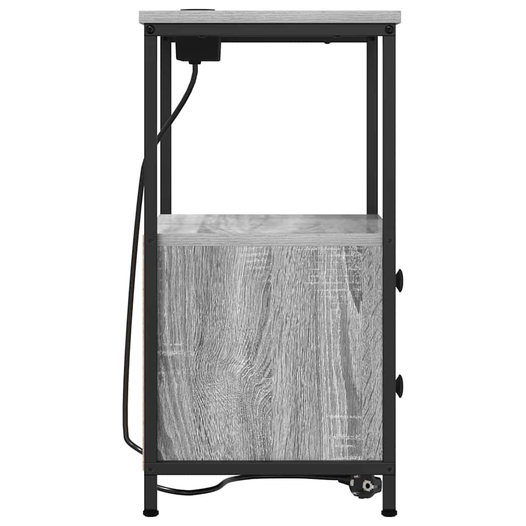 Table de nuit avec station de chargement Sonoma gris