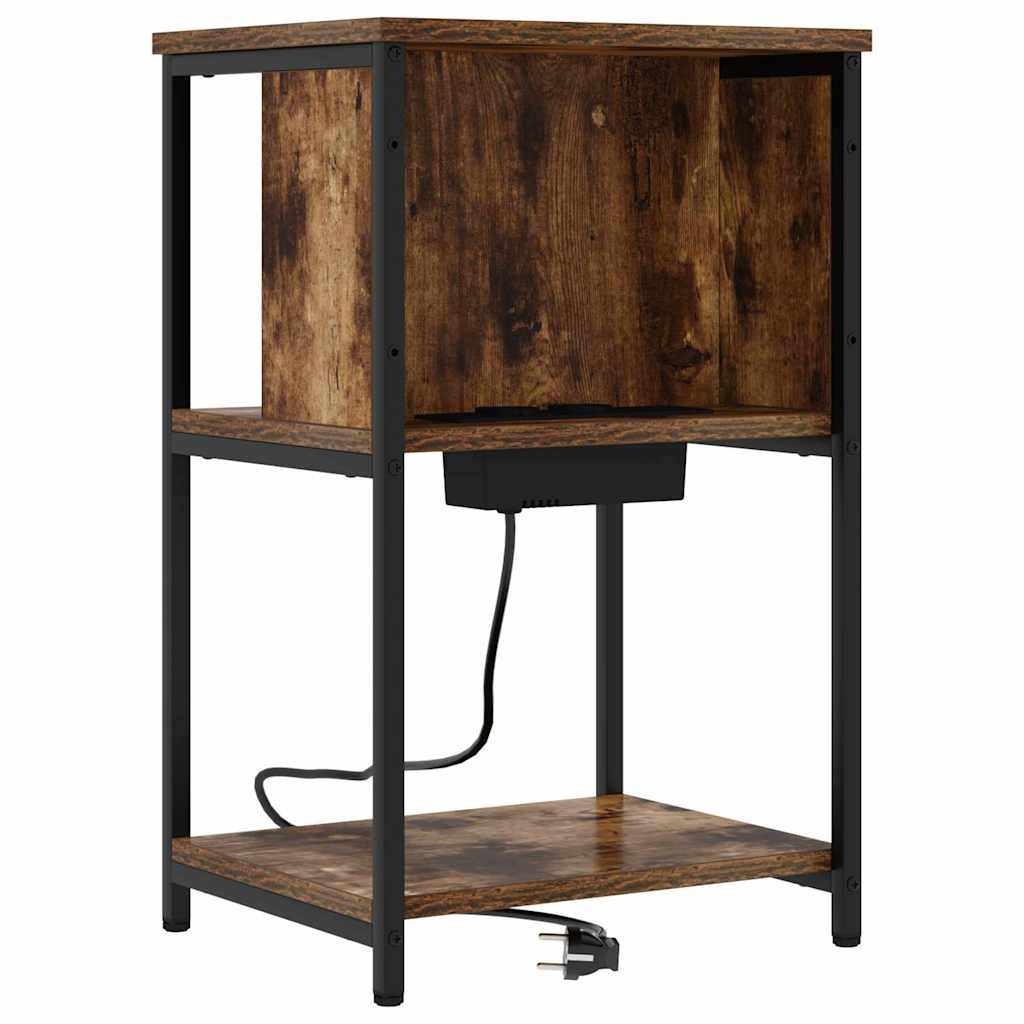 Cabinet de chevet Chêne fumé 38 x 31 x 61 cm Bois d'ingénierie