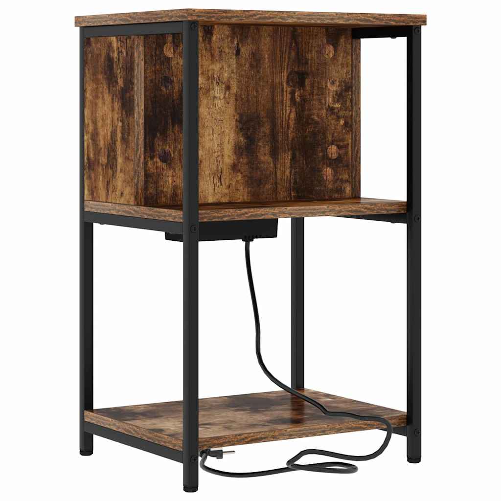 Cabinet de chevet Chêne fumé 38 x 31 x 61 cm Bois d'ingénierie