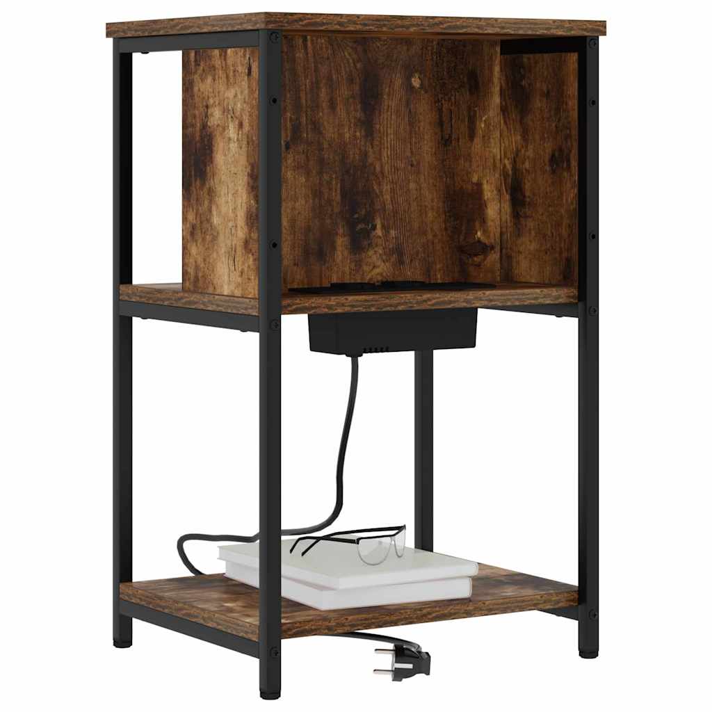 Cabinet de chevet 2 pcs Chêne fumé 38 x 31 x 61 cm