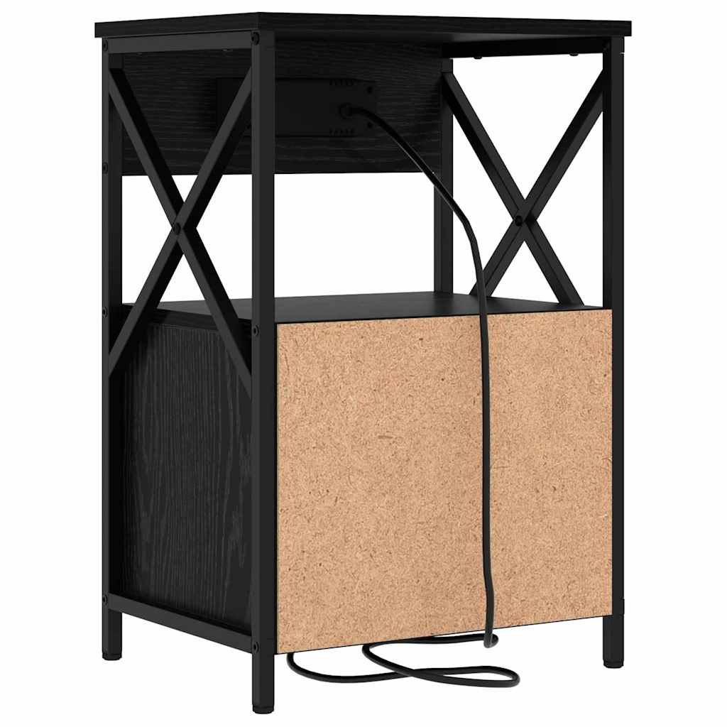 Cabinet de chevet avec tiroir 2 pcs Chêne noir 40 x 31 x 60 cm