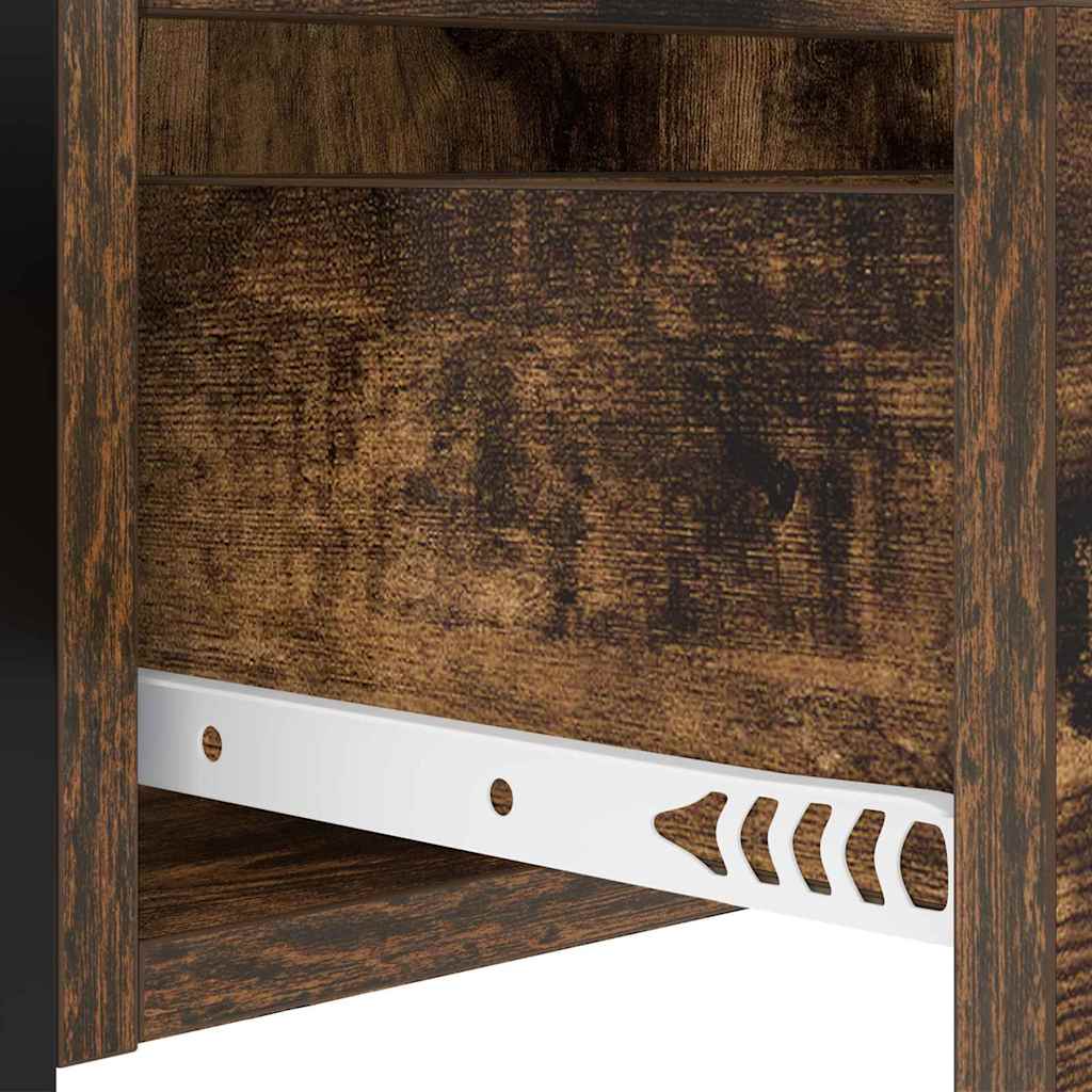 Table de nuit avec station de chargement avec tiroir Chêne fumé