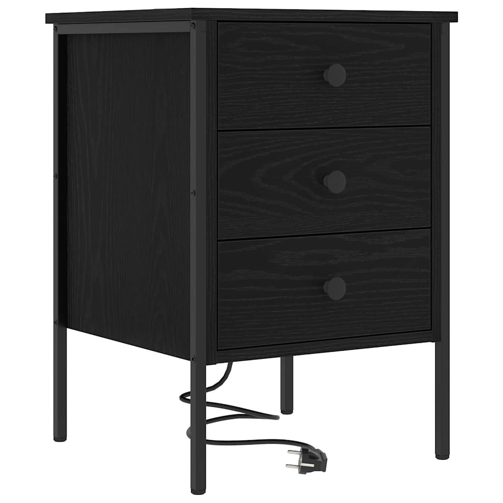 Cabinet de chevet avec tiroir 2 pcs Chêne noir 42 x 41 x 61 cm