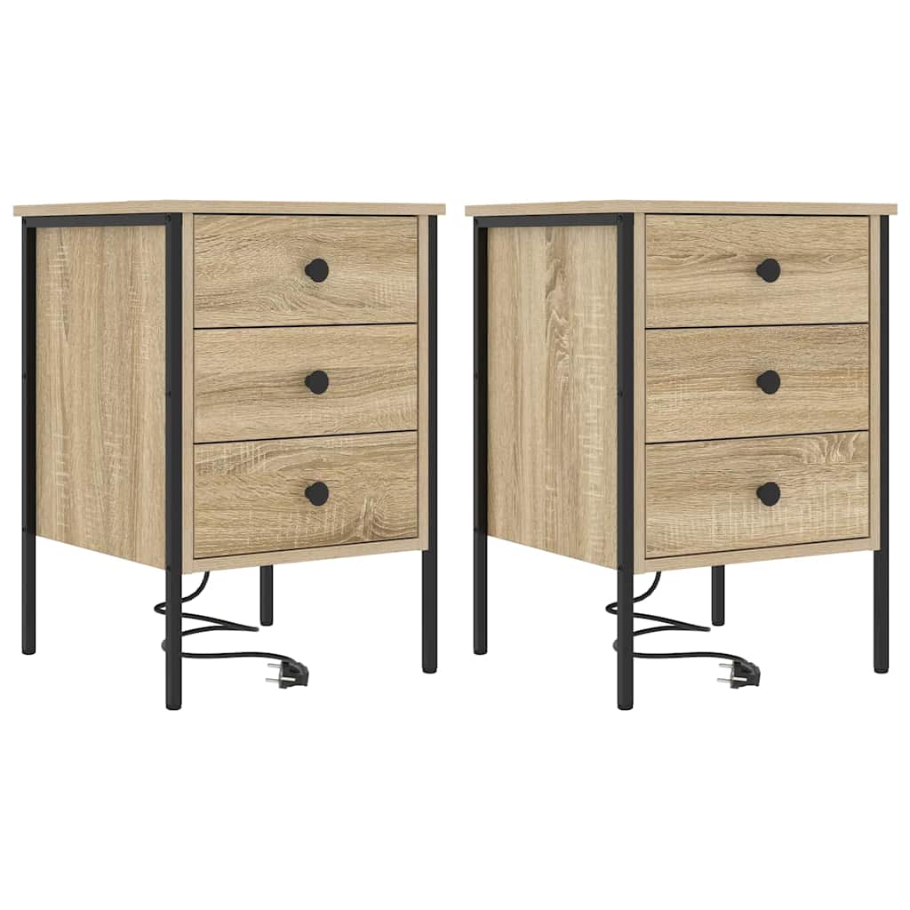 Cabinet de chevet 2 pcs Chêne sonoma 42 x 41 x 61 cm