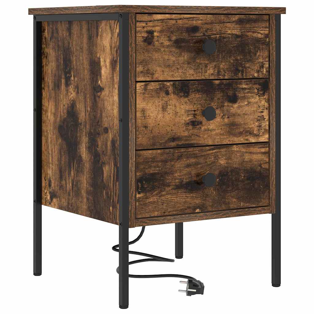 Cabinet de chevet Chêne fumé 42 x 41 x 61 cm Bois d'ingénierie