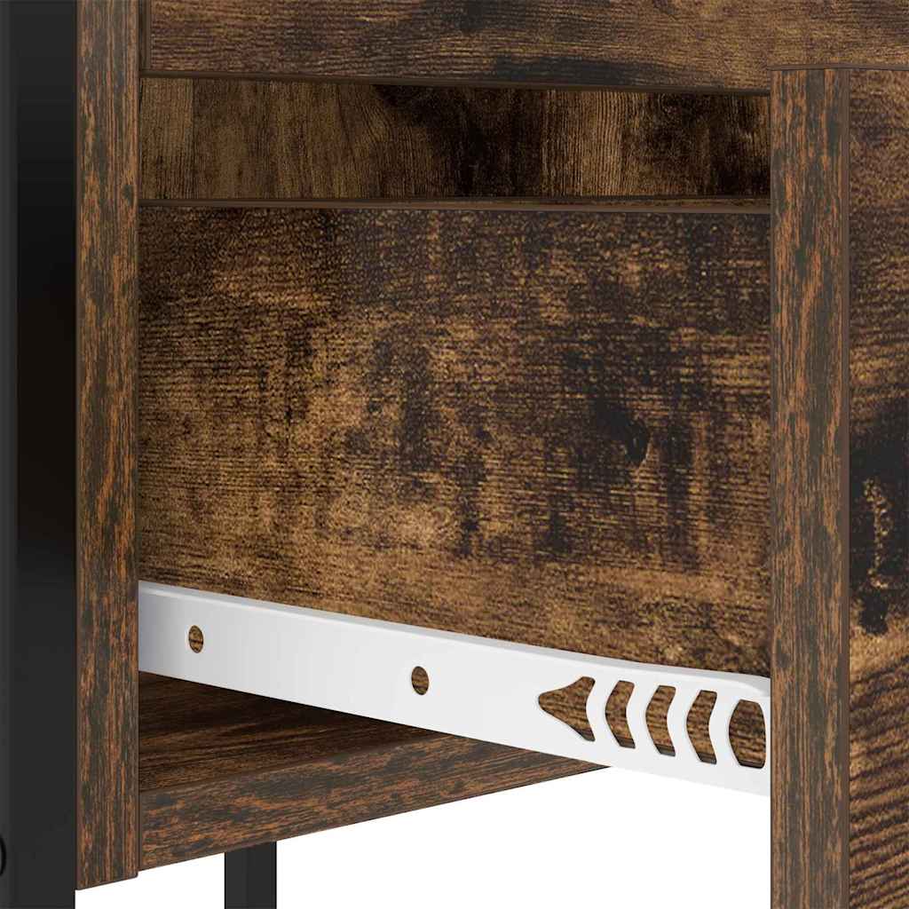 Cabinet de chevet avec tiroir 2 pcs Chêne fumé 42 x 41 x 61 cm