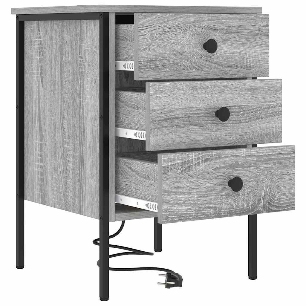 Cabinet de chevet Sonoma gris 42 x 41 x 61 cm Bois d'ingénierie