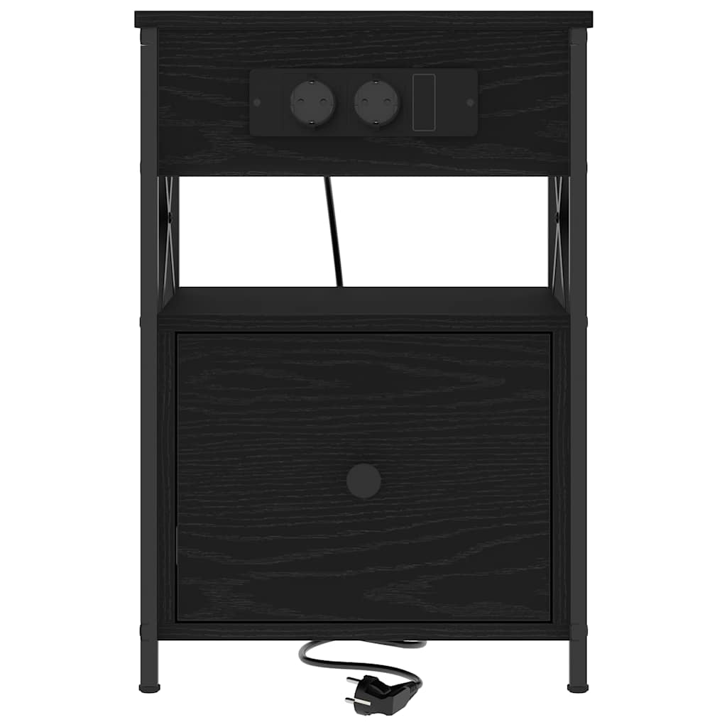 Cabinet de chevet avec tiroir 2 pcs Chêne noir 40 x 31 x 60 cm