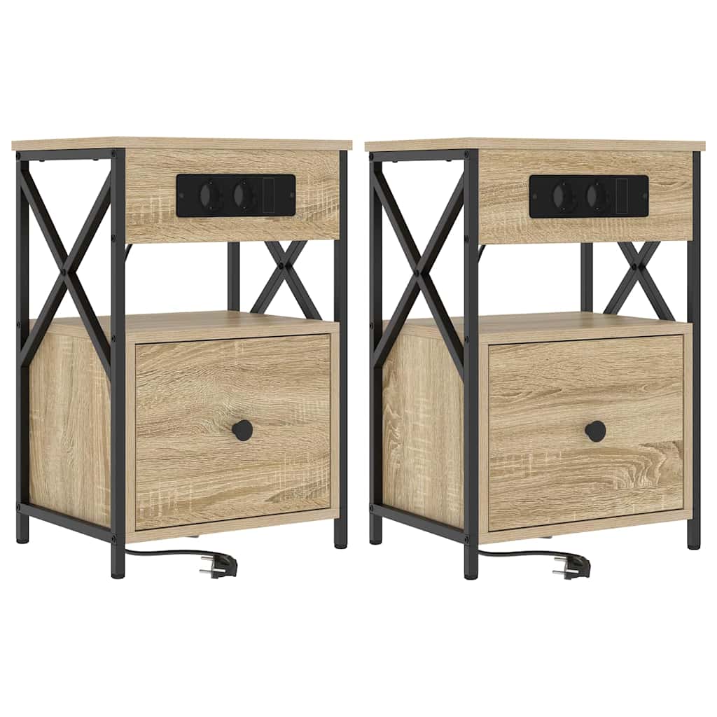 Cabinet de chevet 2 pcs Chêne sonoma 40 x 31 x 60 cm
