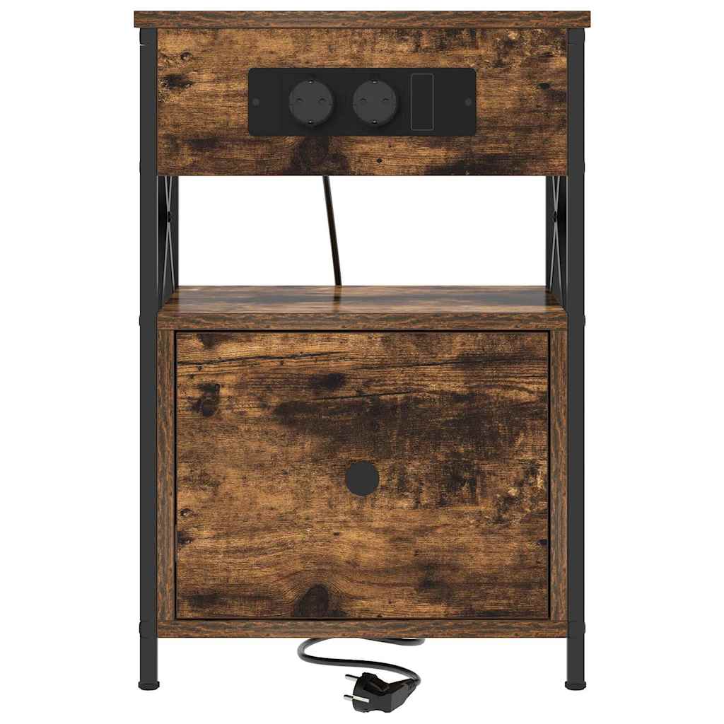 Cabinet de chevet Chêne fumé 40 x 31 x 60 cm Bois d'ingénierie