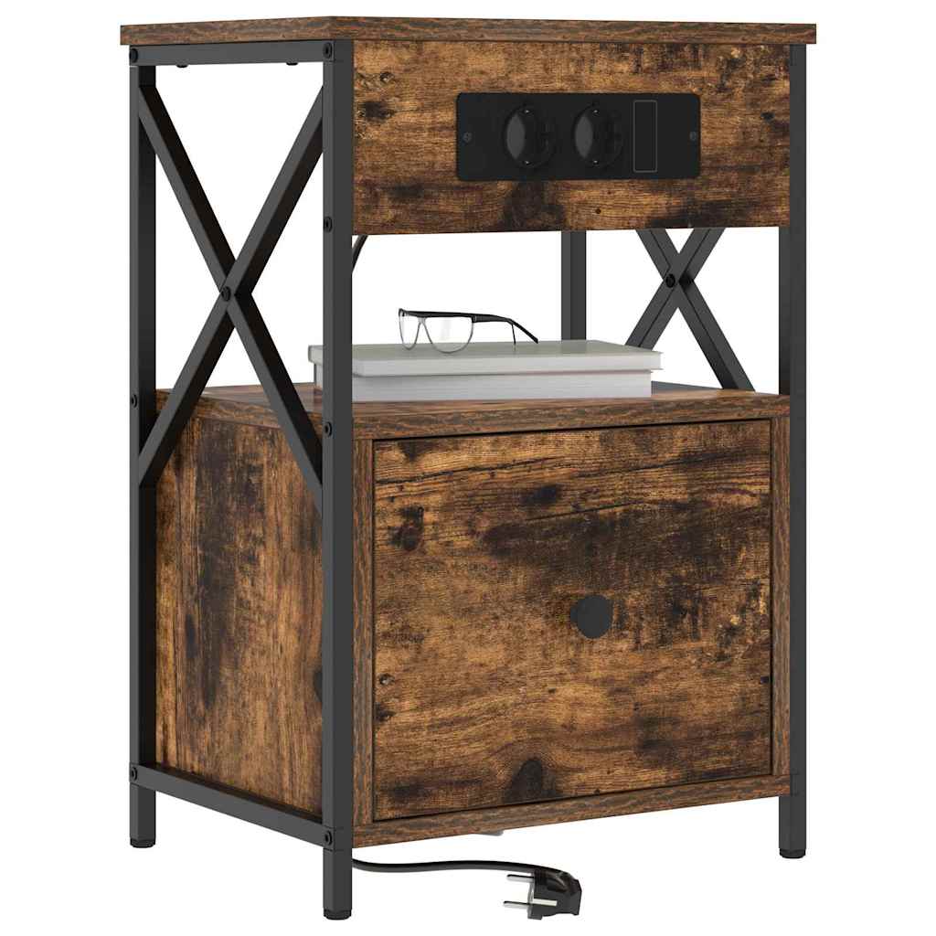 Cabinet de chevet Chêne fumé 40 x 31 x 60 cm Bois d'ingénierie