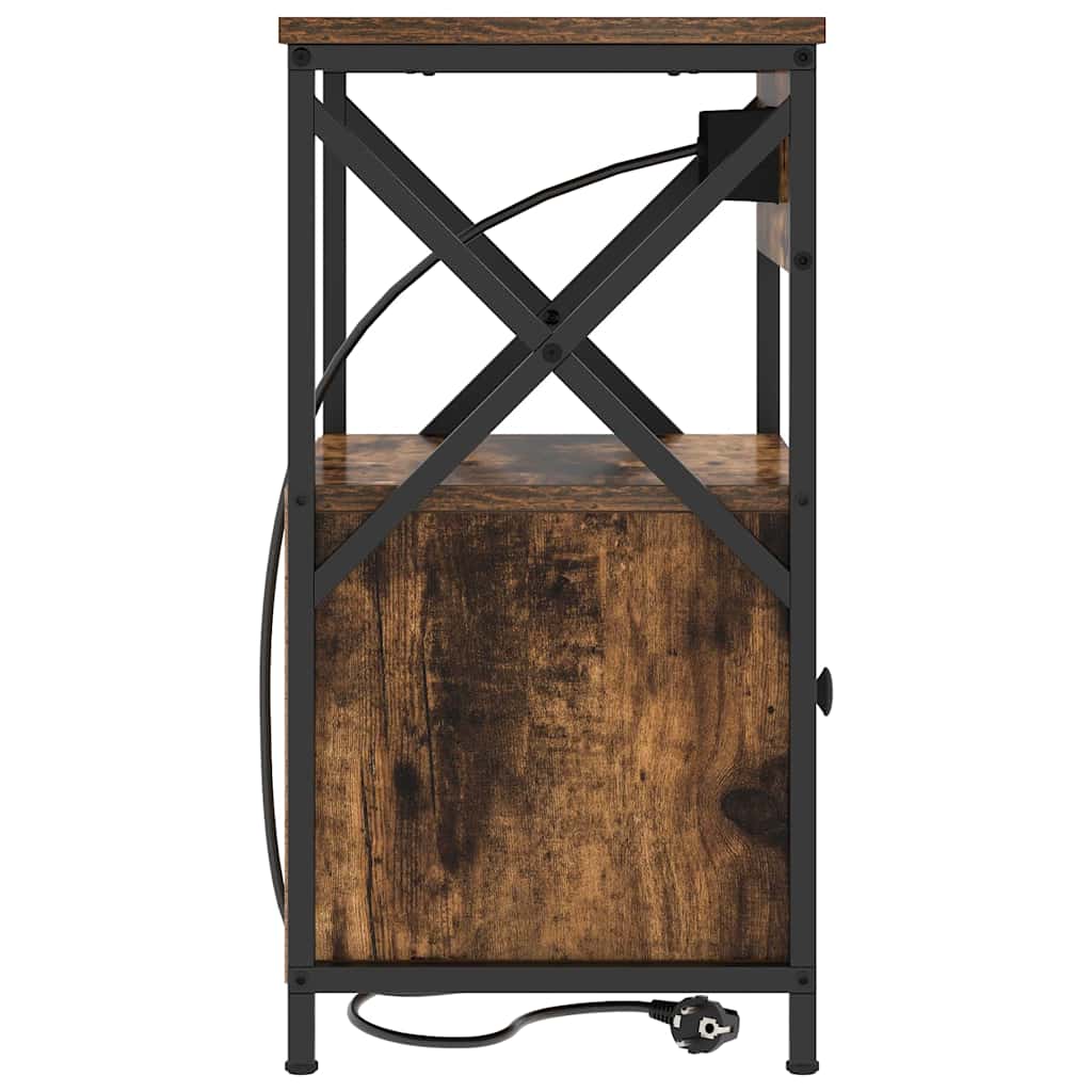 Cabinet de chevet avec tiroir 2 pcs Chêne fumé 40 x 31 x 60 cm