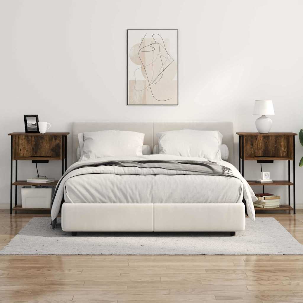 Cabinet de chevet Chêne fumé 55 x 31 x 76 cm Bois d'ingénierie