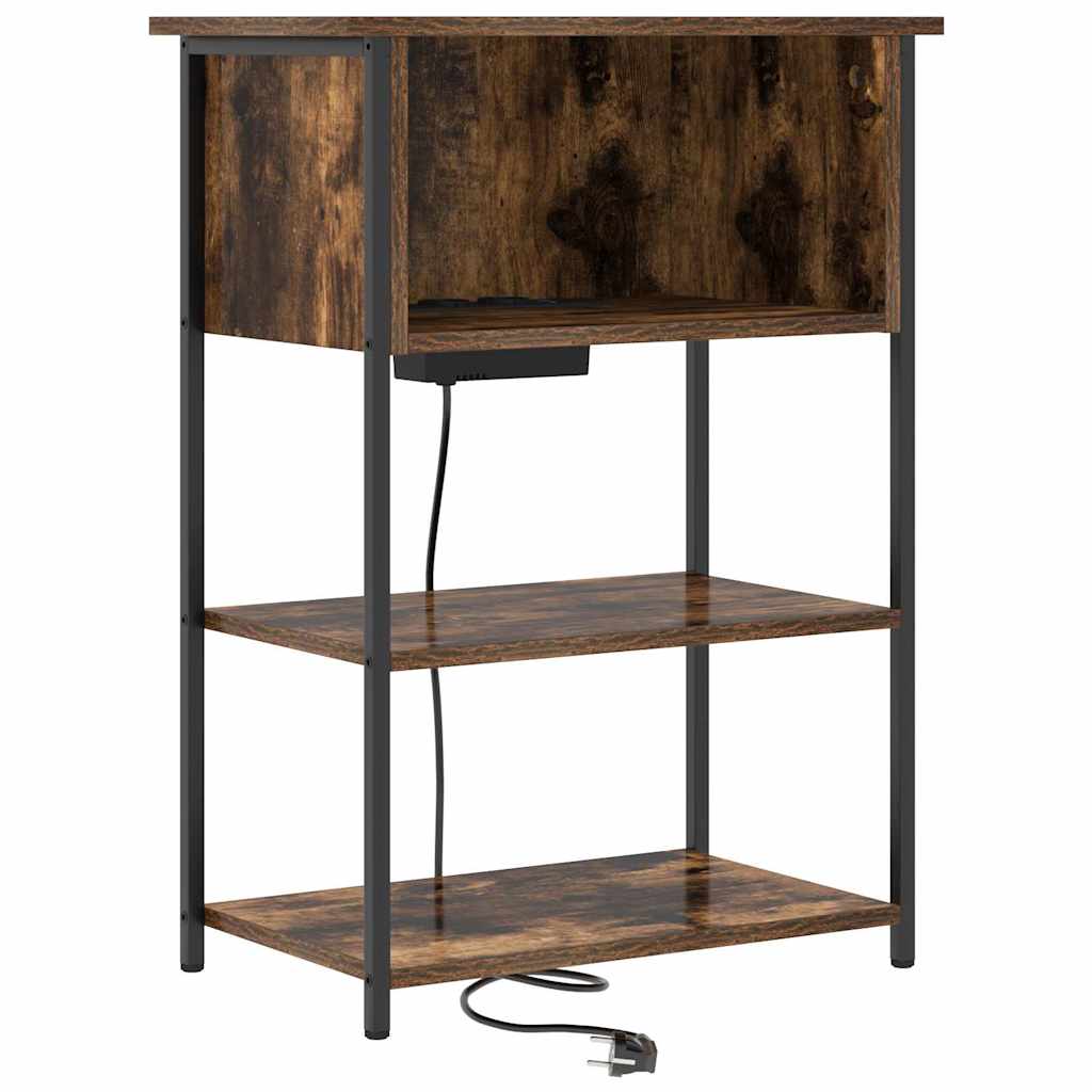 Cabinet de chevet Chêne fumé 55 x 31 x 76 cm Bois d'ingénierie