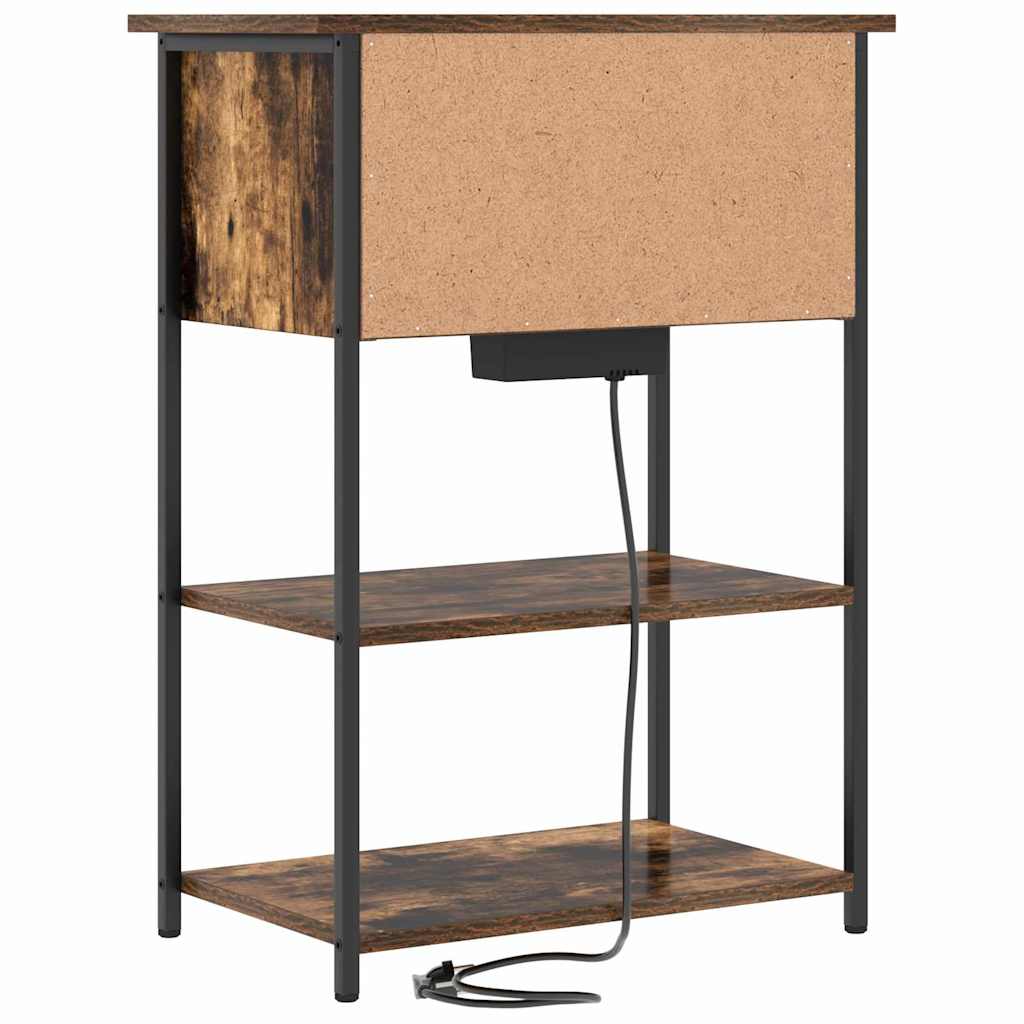 Cabinet de chevet Chêne fumé 55 x 31 x 76 cm Bois d'ingénierie