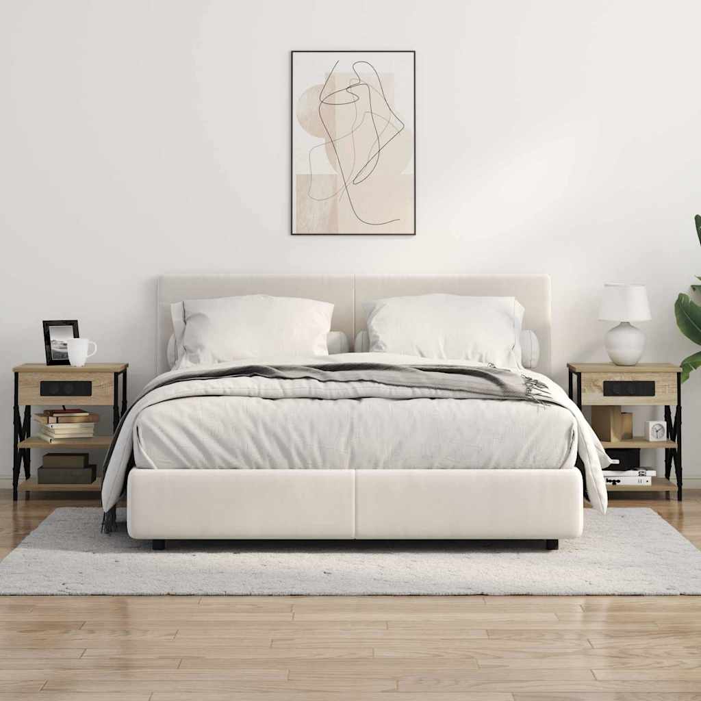 Table de nuit avec station de chargement Chêne sonoma