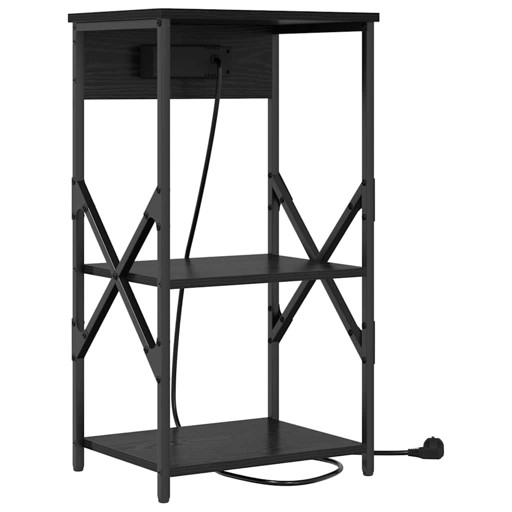 Cabinet de chevet avec étagère 2 pcs Chêne noir 41 x 31 x 76 cm