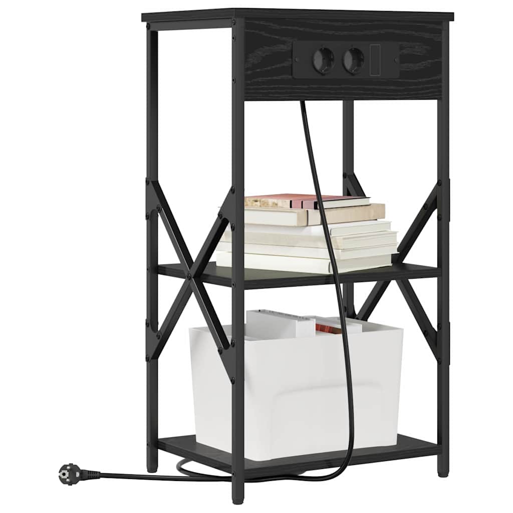 Cabinet de chevet avec étagère 2 pcs Chêne noir 41 x 31 x 76 cm