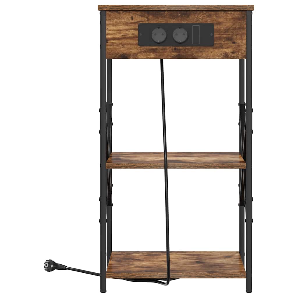 Cabinet de chevet Chêne fumé 41 x 31 x 76 cm Bois d'ingénierie - XIOS