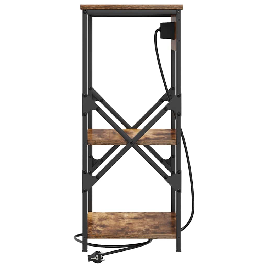 Cabinet de chevet Chêne fumé 41 x 31 x 76 cm Bois d'ingénierie - XIOS