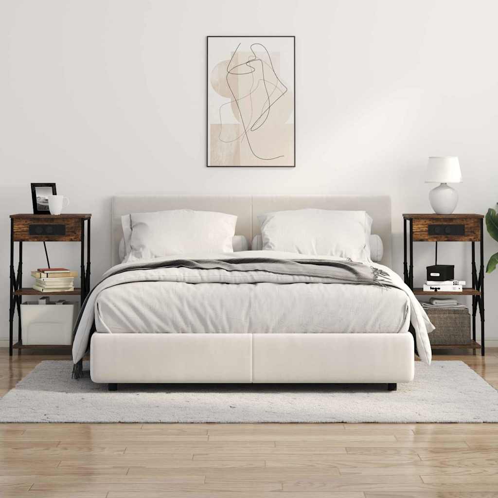 Cabinet de chevet avec étagère 2 pcs Chêne fumé 41 x 31 x 76 cm - XIOS