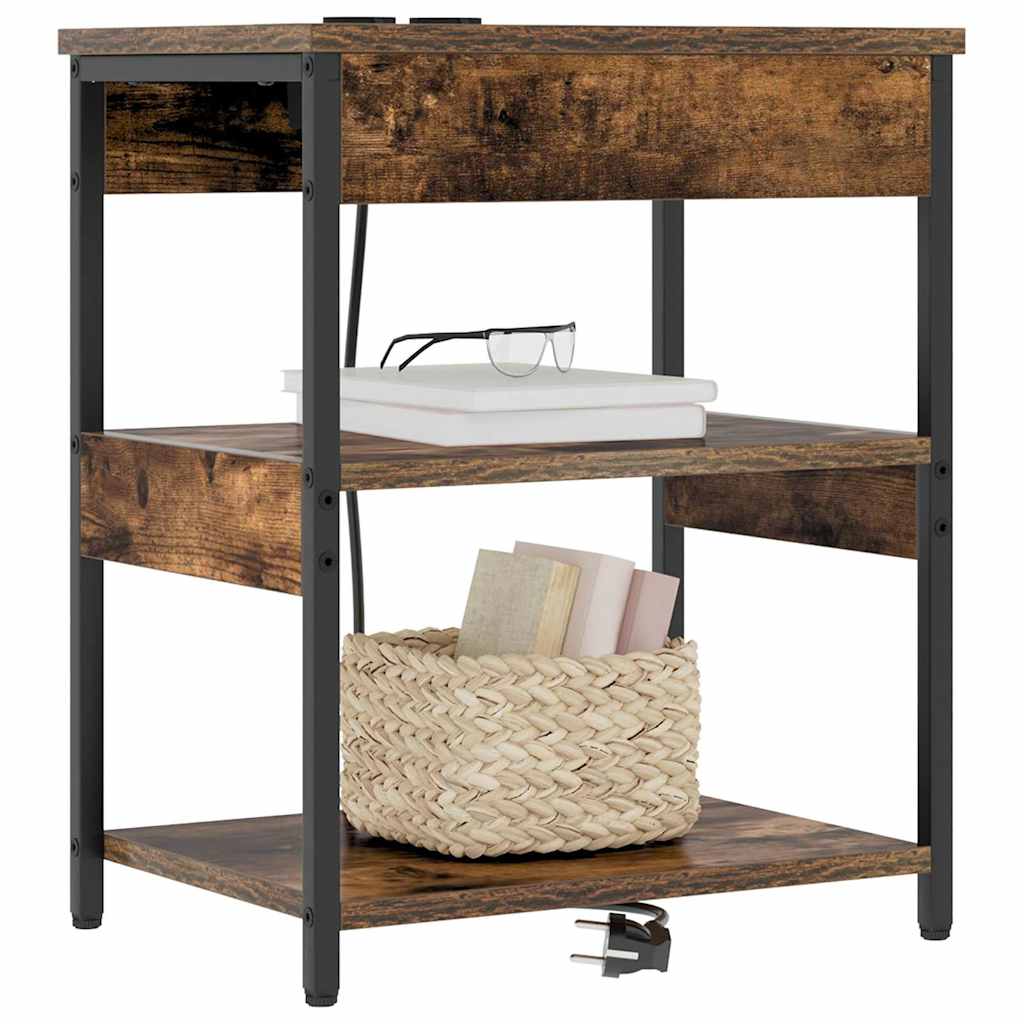 Cabinet de chevet 2 pcs Chêne fumé Bois d'ingénierie - XIOS