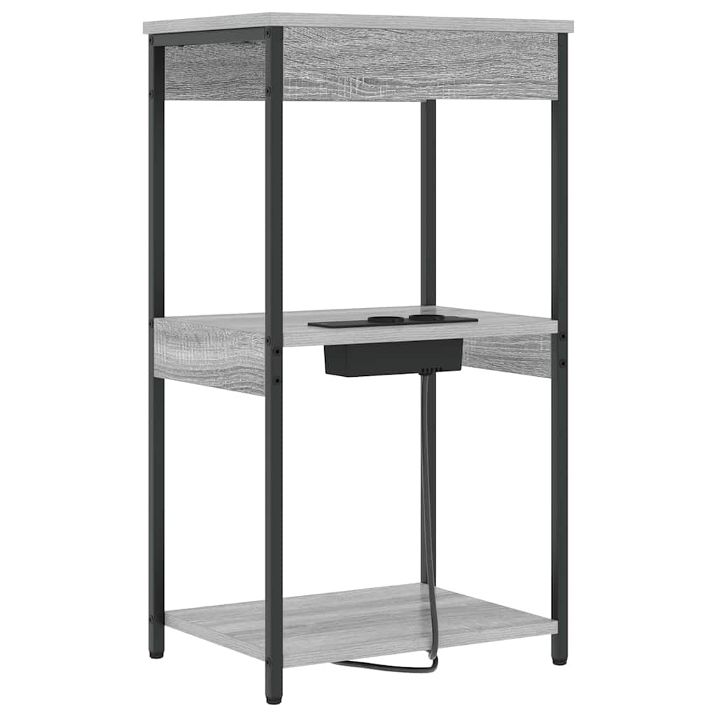 Table de nuit avec station de chargement Sonoma gris - XIOS