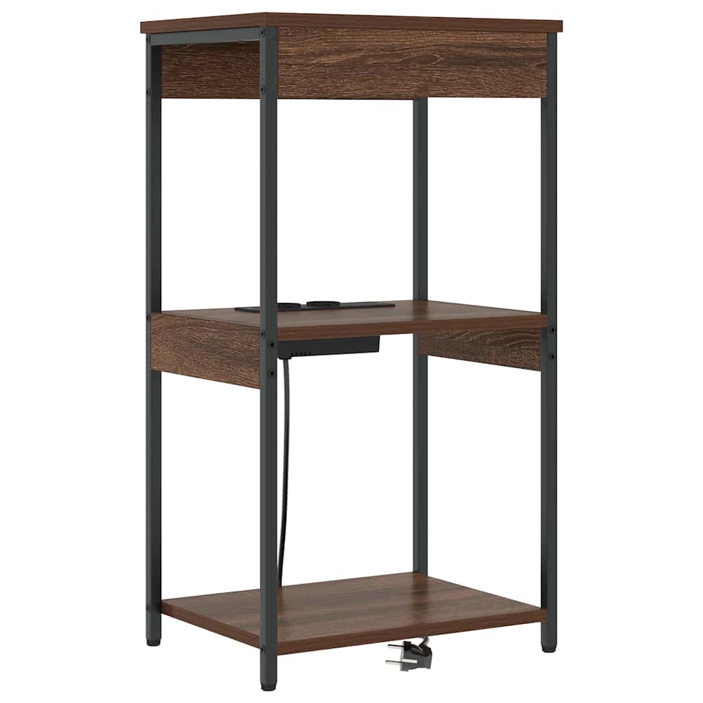 Table de nuit avec station de chargement Chêne marron - XIOS