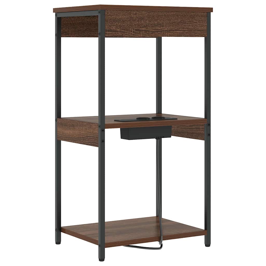 Table de nuit avec station de chargement Chêne marron - XIOS