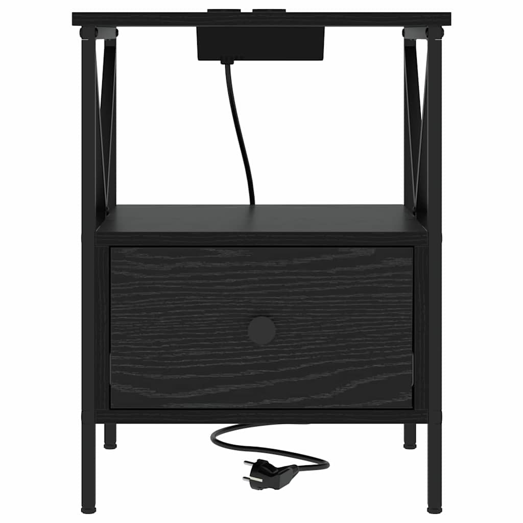 Cabinet de chevet avec tiroir Chêne noir 41.5 x 40.5 x 55 cm - XIOS