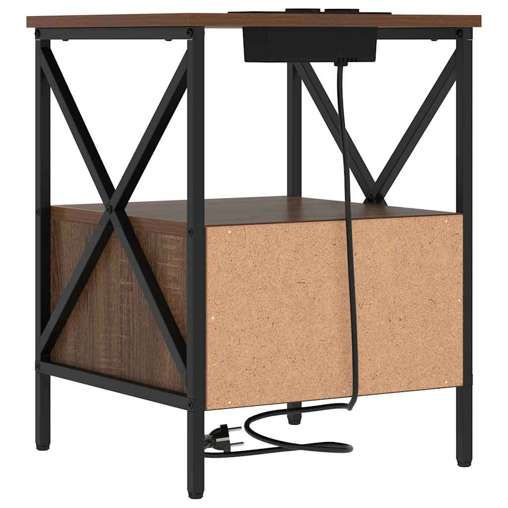 Cabinet de chevet avec tiroir Chêne marron 41.5 x 40.5 x 55 cm - XIOS