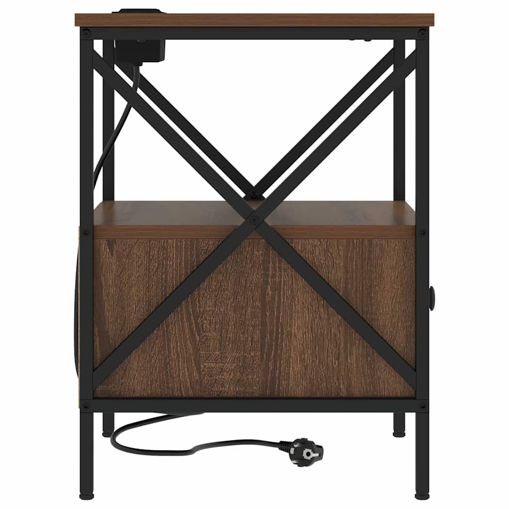 Cabinet de chevet avec tiroir Chêne marron 41.5 x 40.5 x 55 cm - XIOS