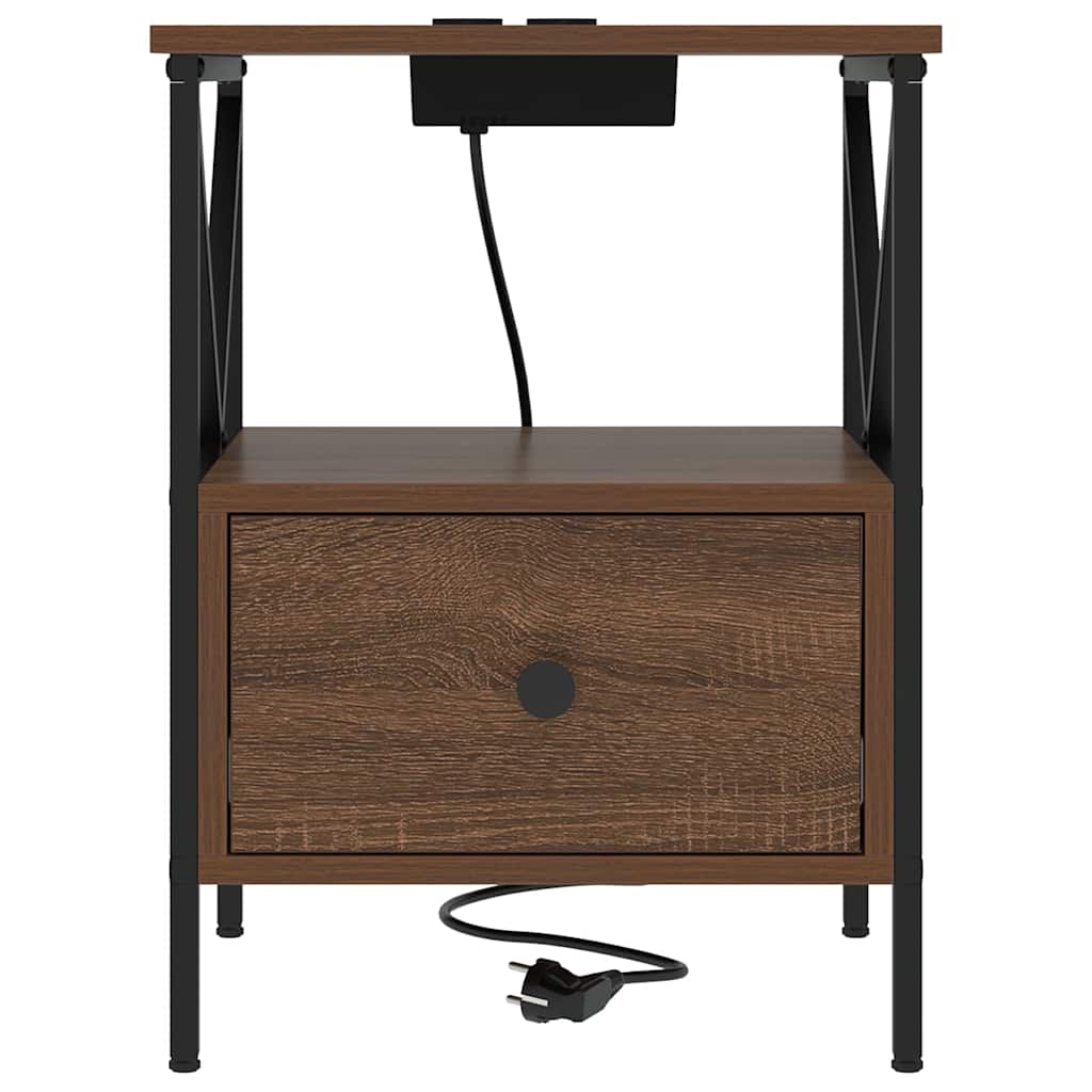 Cabinet de chevet avec tiroir Chêne marron 41.5 x 40.5 x 55 cm - XIOS