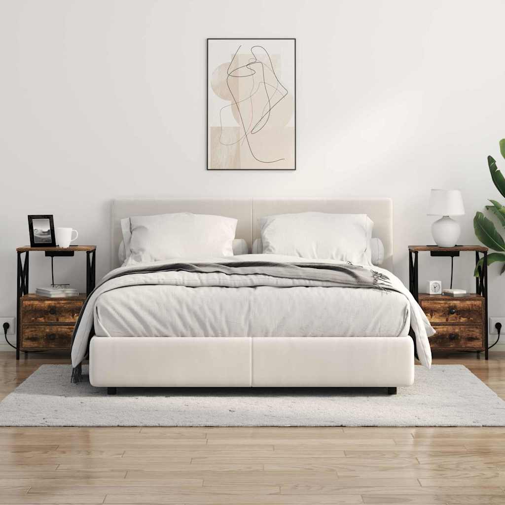 Table de nuit avec station de chargement avec tiroir Chêne fumé - XIOS