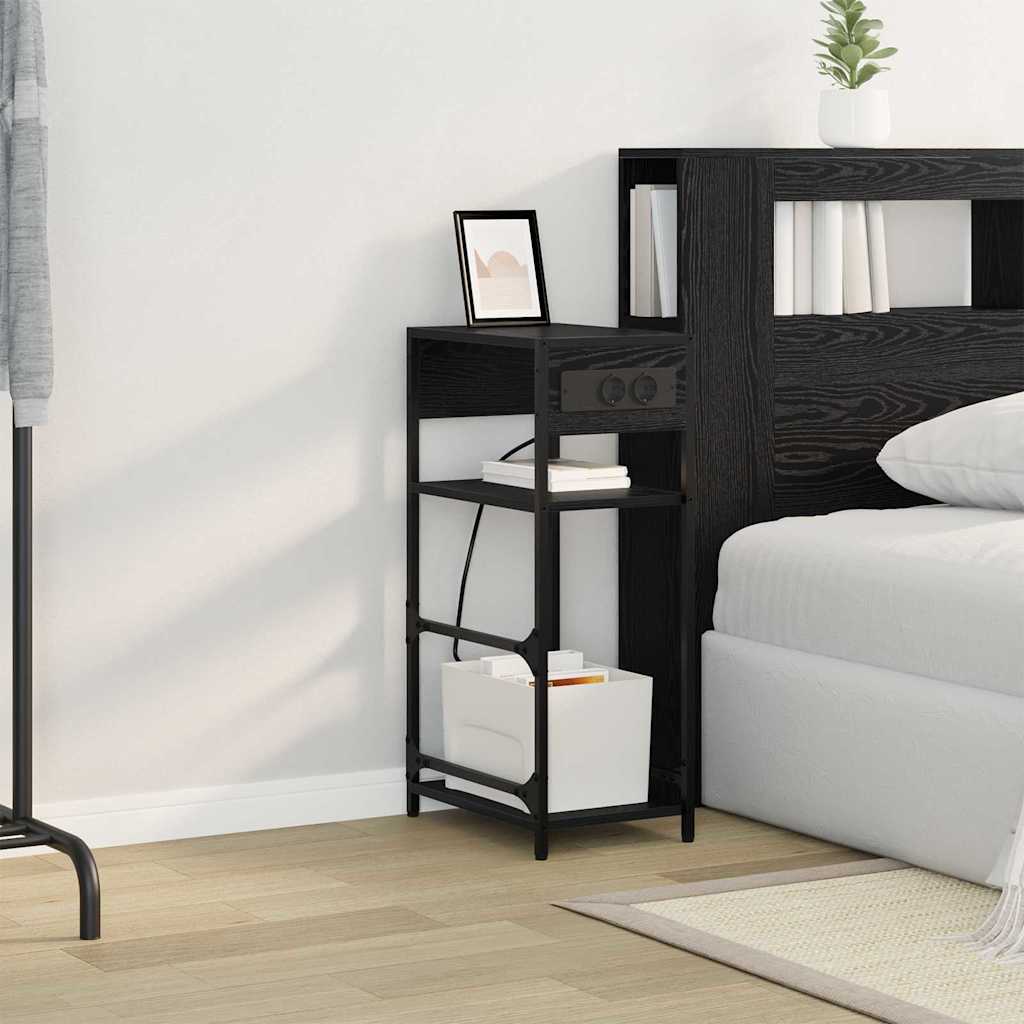 Cabinet de chevet Chêne noir 40 x 27 x 76 cm Bois d'ingénierie - XIOS