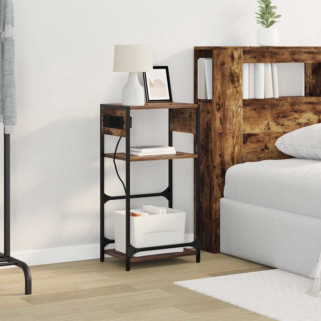 Cabinet de chevet Chêne fumé 40 x 27 x 76 cm Bois d'ingénierie - XIOS