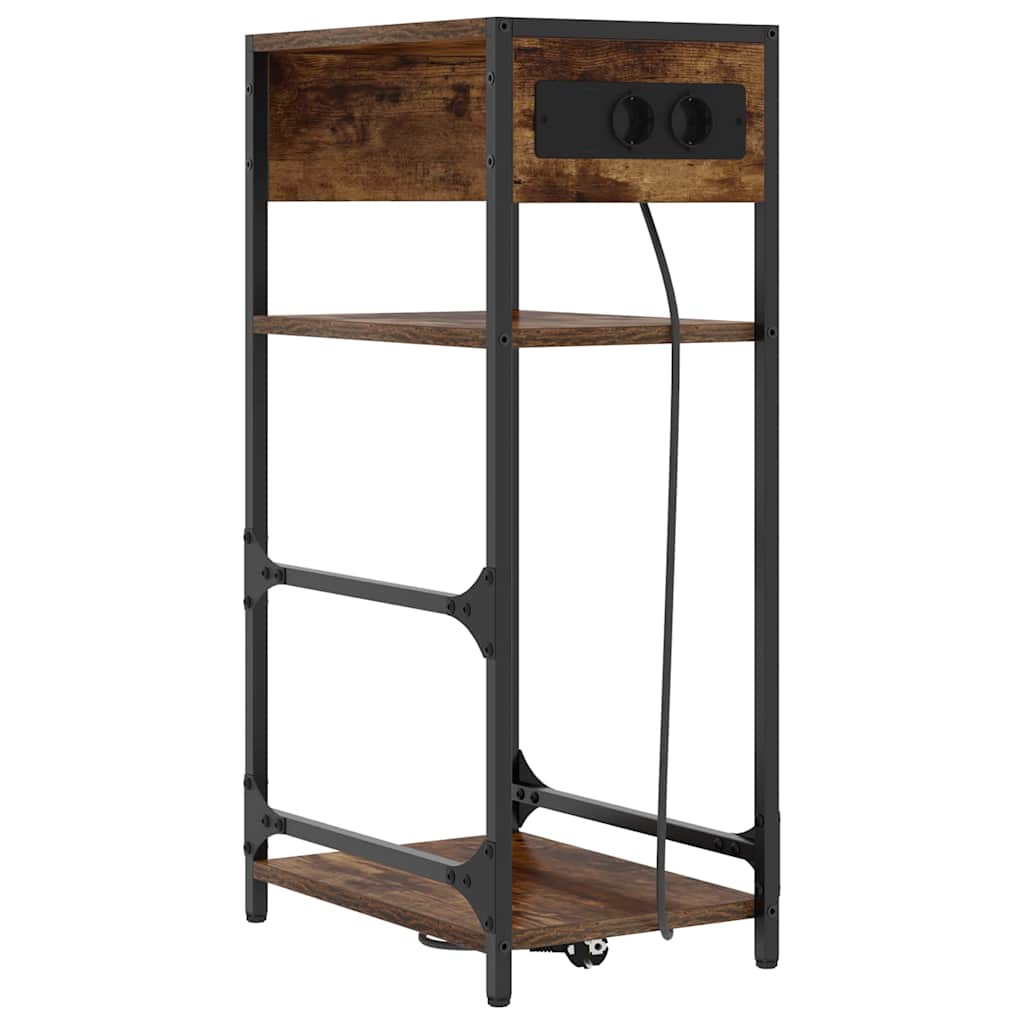 Cabinet de chevet Chêne fumé 40 x 27 x 76 cm Bois d'ingénierie - XIOS