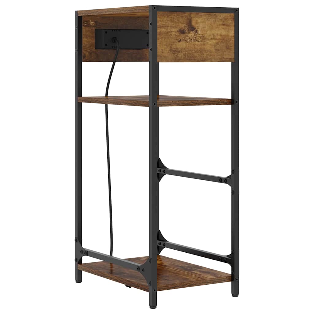 Cabinet de chevet Chêne fumé 40 x 27 x 76 cm Bois d'ingénierie - XIOS