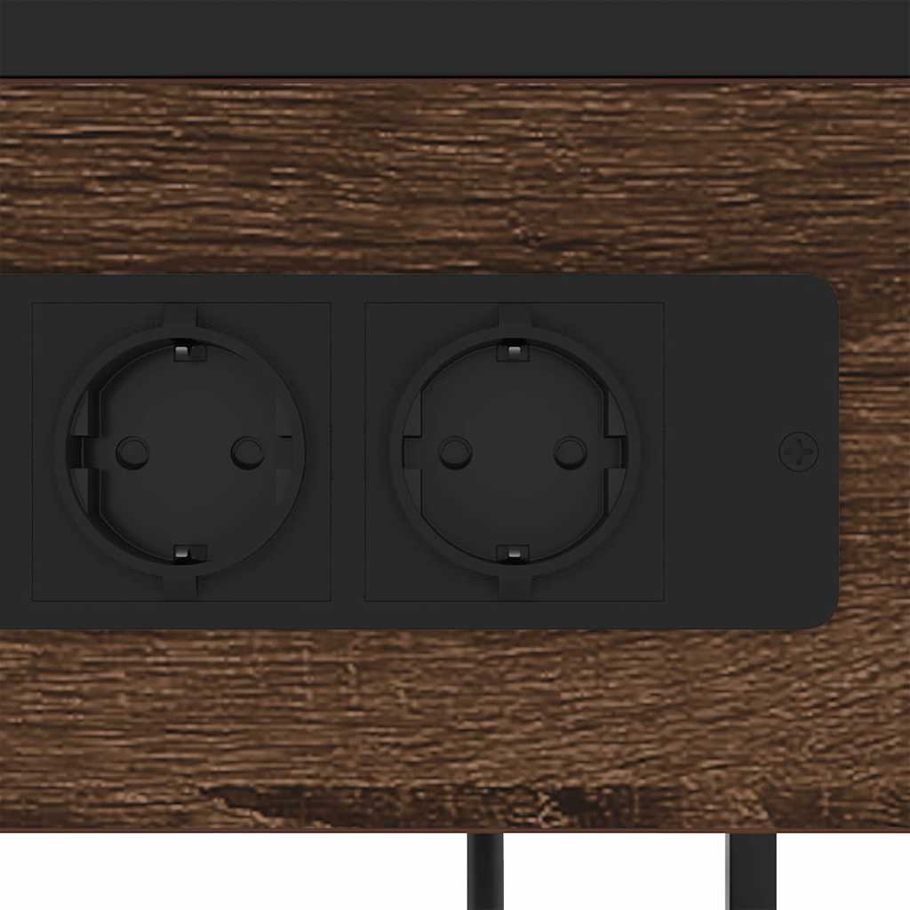 Cabinet de chevet avec tiroir Chêne marron 40 x 27 x 76 cm - XIOS