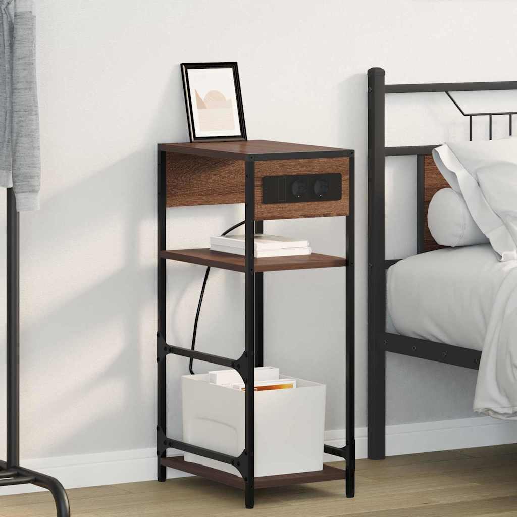 Cabinet de chevet avec tiroir Chêne marron 40 x 27 x 76 cm - XIOS