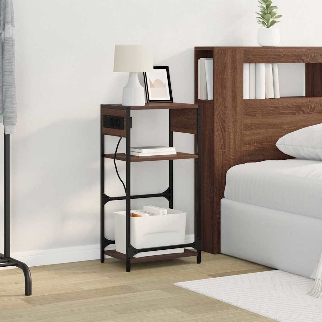 Cabinet de chevet avec tiroir Chêne marron 40 x 27 x 76 cm - XIOS