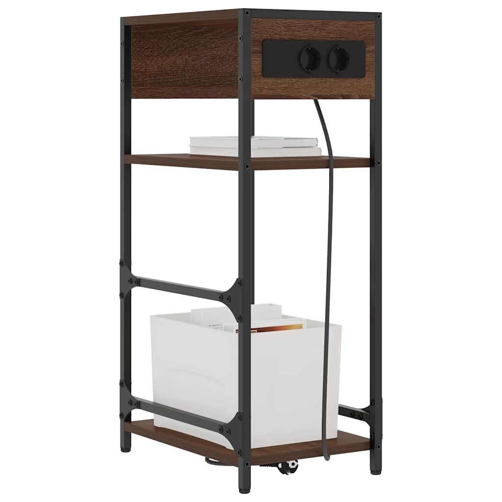 Cabinet de chevet avec tiroir Chêne marron 40 x 27 x 76 cm - XIOS