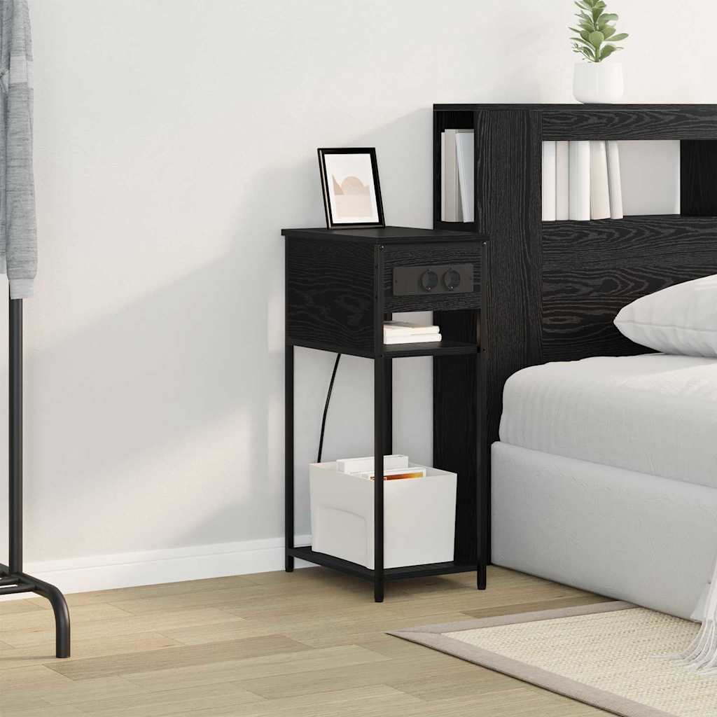 Cabinet de chevet Chêne noir 41 x 28 x 76 cm Bois d'ingénierie - XIOS