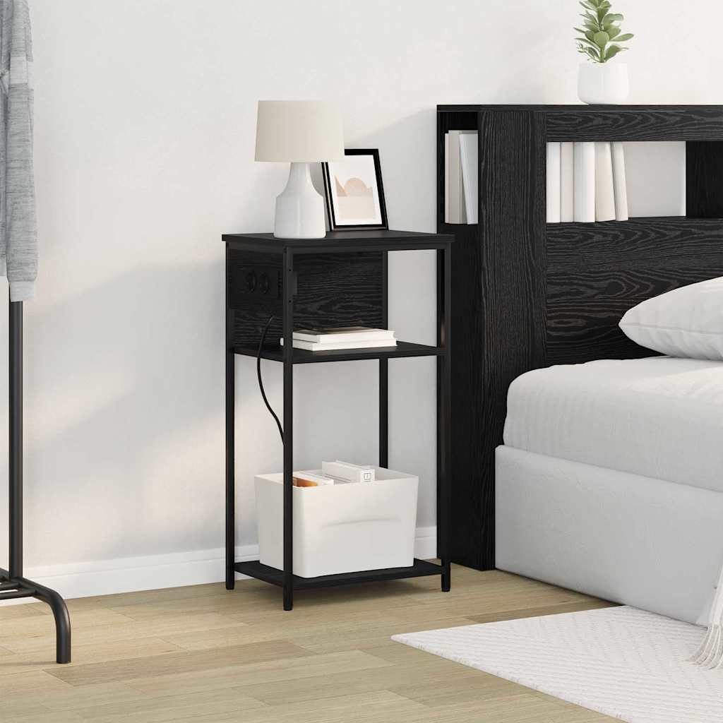 Cabinet de chevet Chêne noir 41 x 28 x 76 cm Bois d'ingénierie - XIOS