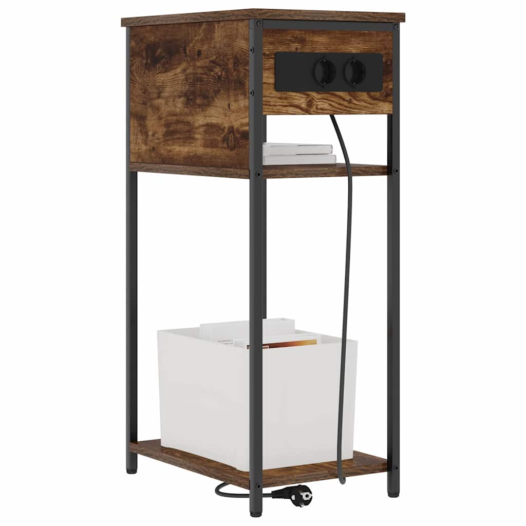 Cabinet de chevet Chêne fumé 41 x 28 x 76 cm Bois d'ingénierie - XIOS